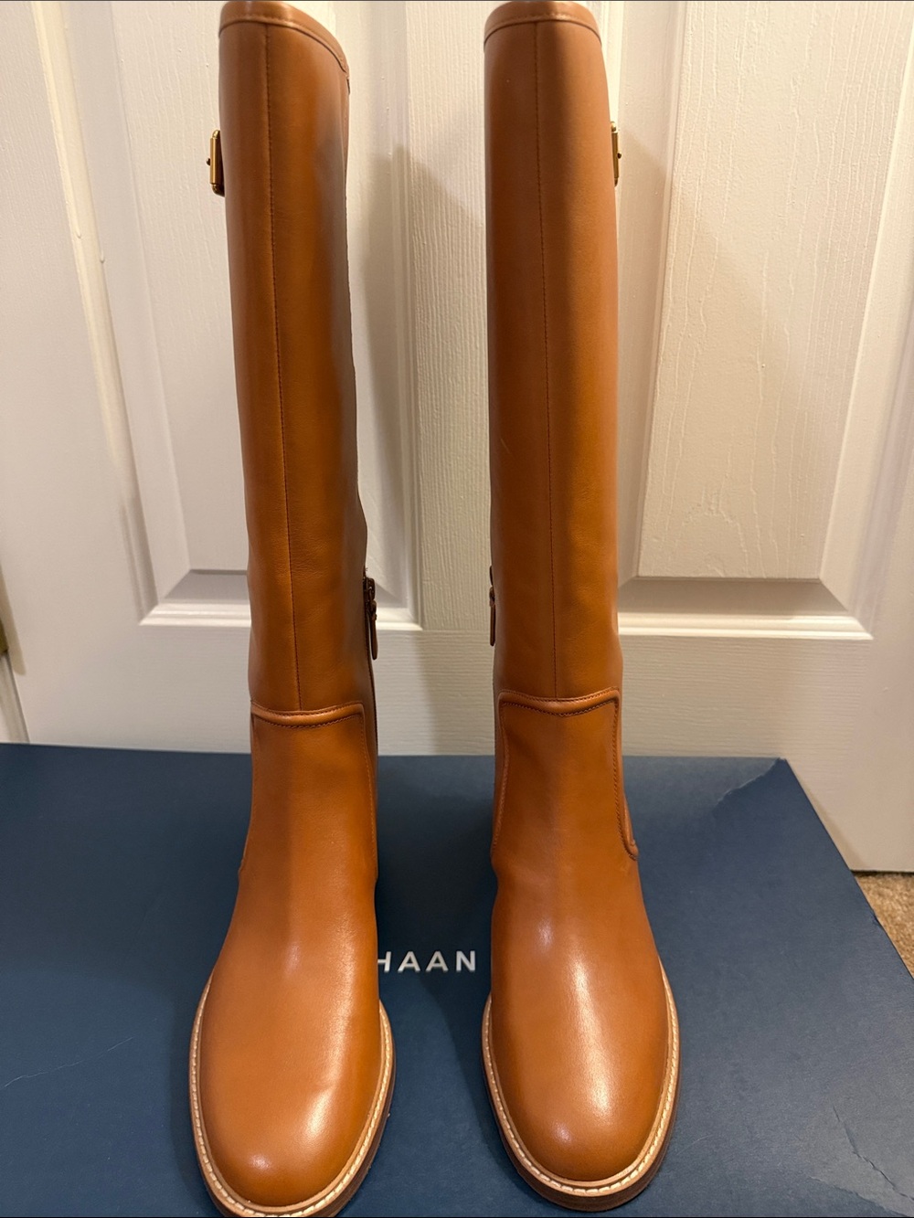 Cole Haan Tall Leather Over-the-Knee Boots in Cognac